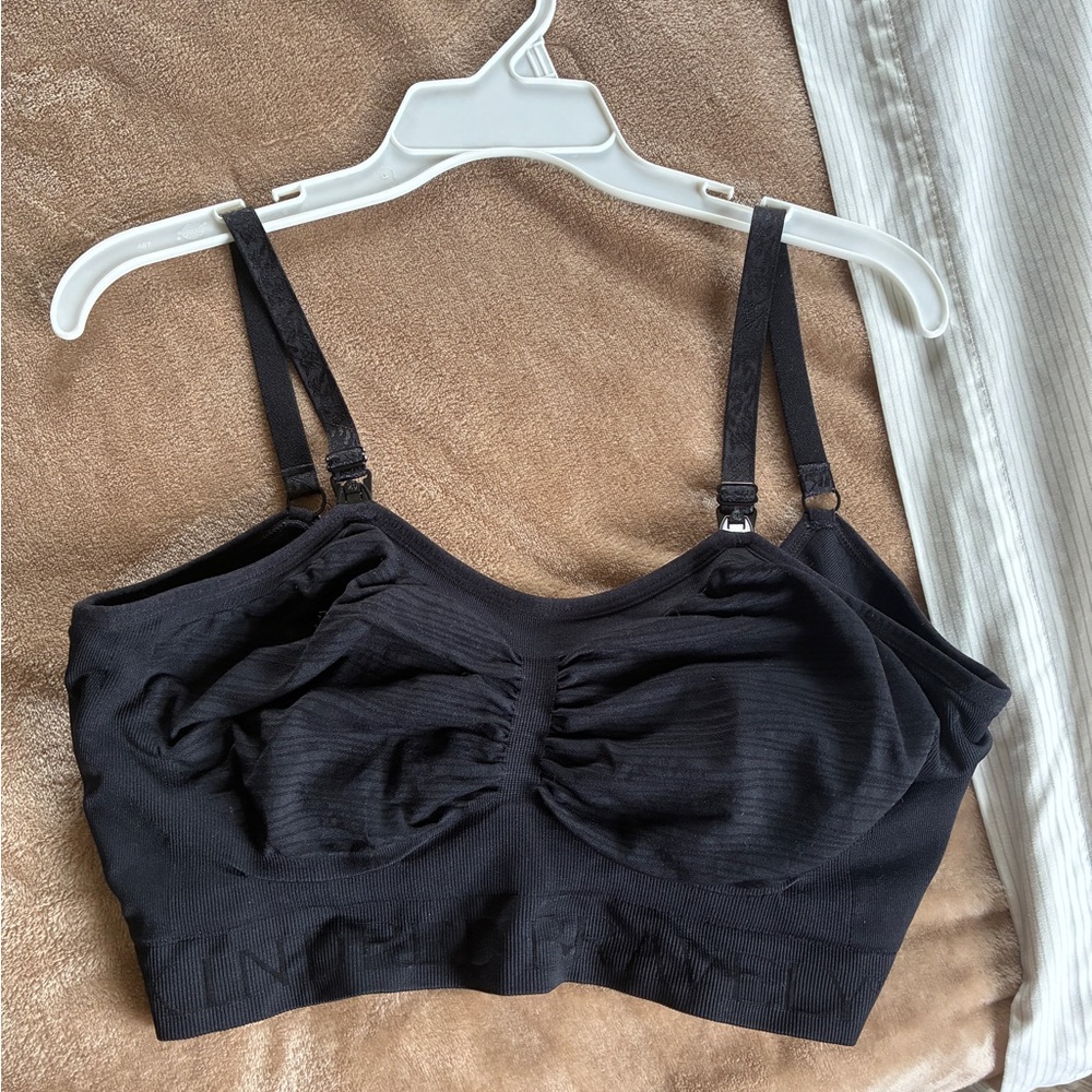 Kindred Bravely Sublime Black Ruched Pumping Nursing Bra